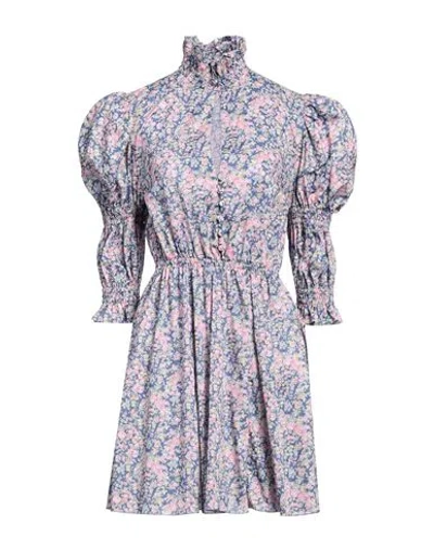 Philosophy Di Lorenzo Serafini Woman Mini Dress Slate Blue Size 6 Cotton, Polyamide