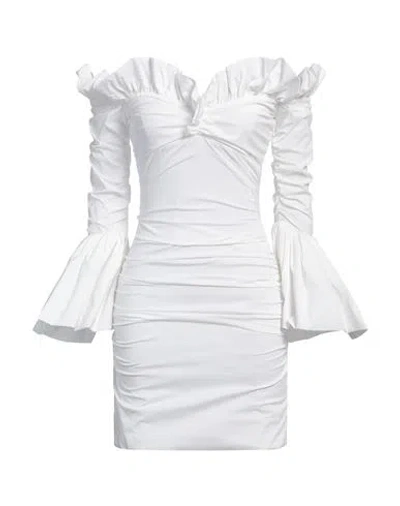 Philosophy Di Lorenzo Serafini Couture Woman Mini Dress White Size 2 Polyester, Polyamide, Elastane In White