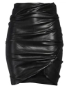 Philosophy Di Lorenzo Serafini Draped Faux-leather Miniskirt In Black
