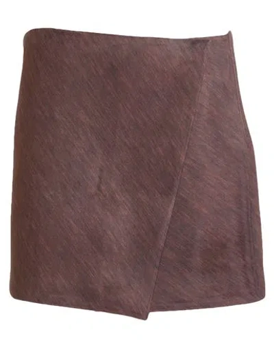 Philosophy Di Lorenzo Serafini Woman Mini Skirt Brown Size 8 Polyester, Elastane
