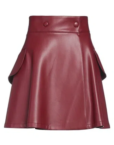 Philosophy Di Lorenzo Serafini Woman Mini Skirt Burgundy Size 8 Polyester, Polyester Resin