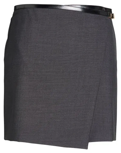 Philosophy Di Lorenzo Serafini Woman Mini Skirt Charcoal Size 6 Polyester, Virgin Wool, Elastane, Po In Gray