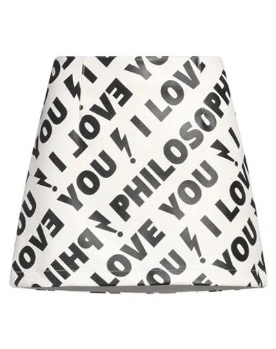 PHILOSOPHY DI LORENZO SERAFINI PHILOSOPHY DI LORENZO SERAFINI WOMAN MINI SKIRT CREAM SIZE 6 VISCOSE, COTTON