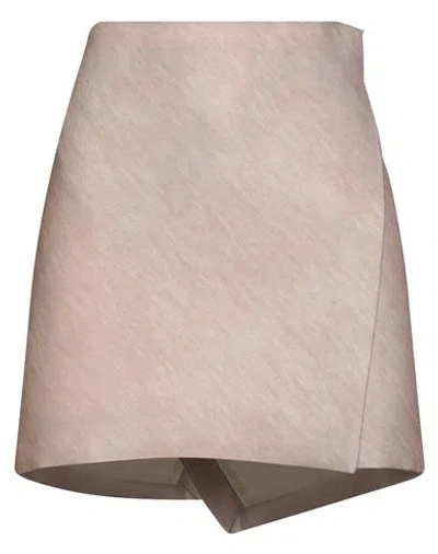 Philosophy Di Lorenzo Serafini Woman Mini Skirt Khaki Size 6 Polyester, Elastane In Sand