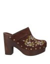 Philosophy Di Lorenzo Serafini Woman Mules & Clogs Dark Brown Size 9 Leather In Burgundy