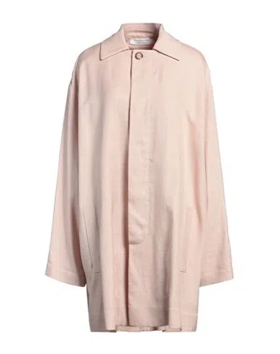 Philosophy Di Lorenzo Serafini Woman Overcoat & Trench Coat Light Pink Size L Viscose, Linen