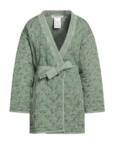 Philosophy Di Lorenzo Serafini Woman Overcoat Sage Green Size 6 Cotton