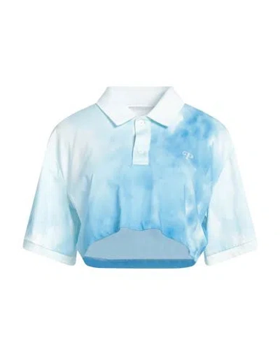 Philosophy Di Lorenzo Serafini Woman Polo Shirt Sky Blue Size M Cotton
