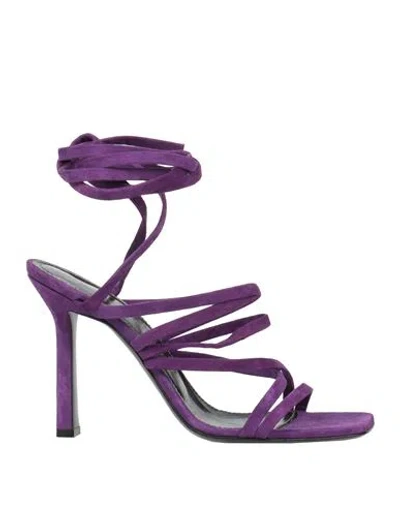 Philosophy Di Lorenzo Serafini Woman Sandals Purple Size 9 Leather In Brown