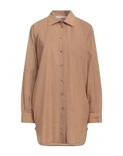 Philosophy Di Lorenzo Serafini Woman Shirt Camel Size M Polyamide, Cotton In Beige