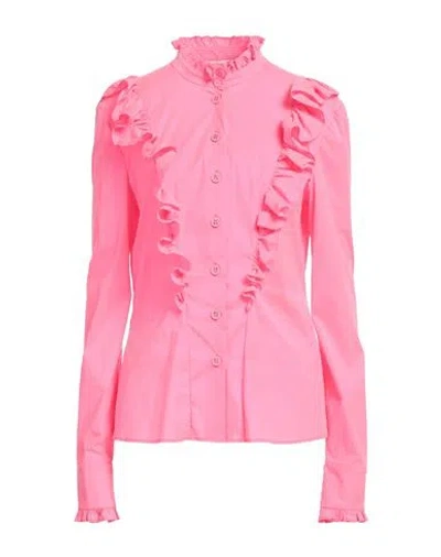 Philosophy Di Lorenzo Serafini Woman Shirt Fuchsia Size 8 Polyester, Polyamide, Elastane In Pink