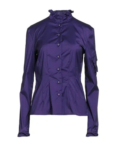 Philosophy Di Lorenzo Serafini Woman Shirt Purple Size 8 Polyester, Polyamide, Elastane