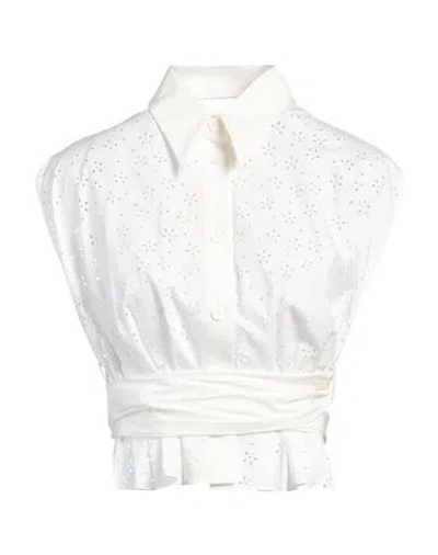 Philosophy Di Lorenzo Serafini Woman Shirt White Size 8 Cotton, Elastane