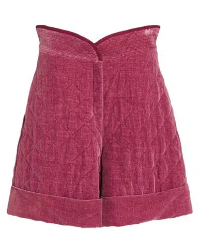 Philosophy Di Lorenzo Serafini Woman Shorts & Bermuda Shorts Garnet Size 4 Cotton, Linen In Pink
