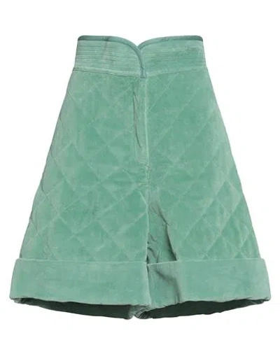 Philosophy Di Lorenzo Serafini Woman Shorts & Bermuda Shorts Green Size 4 Cotton, Linen