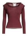 Philosophy Di Lorenzo Serafini Woman Sweater Burgundy Size 4 Viscose, Virgin Wool