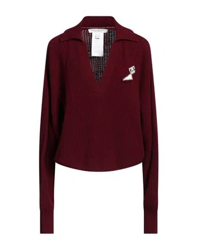 Philosophy Di Lorenzo Serafini Logo-patch Chunky-knit Jumper In Red