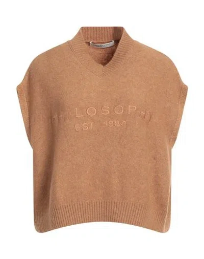 Philosophy Di Lorenzo Serafini Woman Sweater Camel Size 6 Polyamide, Viscose, Wool, Elastane