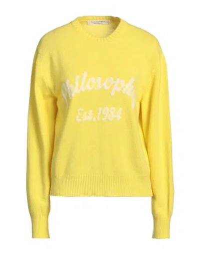 Philosophy Di Lorenzo Serafini Woman Sweater Pastel Yellow Size 6 Virgin Wool, Cashmere