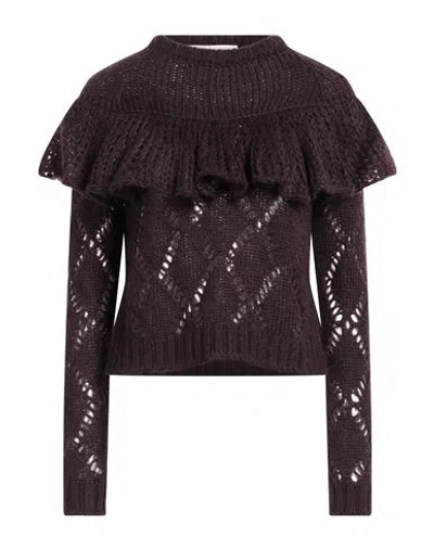 Philosophy Di Lorenzo Serafini Woman Sweater Plum Size 4 Acrylic, Mohair Wool, Polyamide