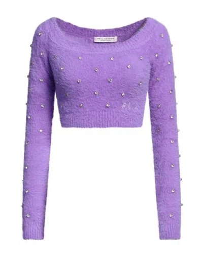 Philosophy Di Lorenzo Serafini Woman Sweater Purple Size 8 Polyamide, Elastane