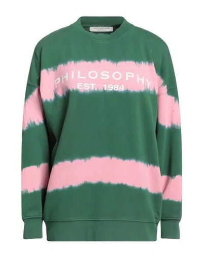 Philosophy Di Lorenzo Serafini Woman Sweatshirt Green Size M Cotton
