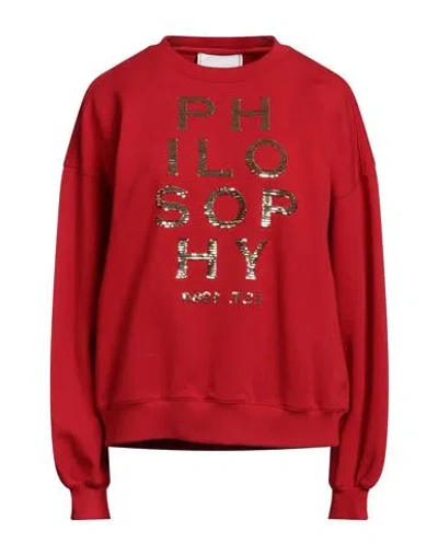 Philosophy Di Lorenzo Serafini Woman Sweatshirt Red Size M Cotton, Polyester