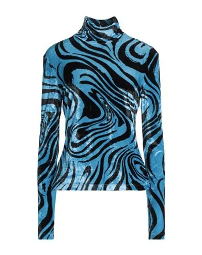 Philosophy Di Lorenzo Serafini Woman T-shirt Azure Size 10 Viscose, Polyamide, Elastane In Blue