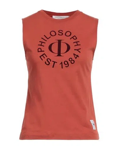 Philosophy Di Lorenzo Serafini Woman T-shirt Brown Size S Cotton