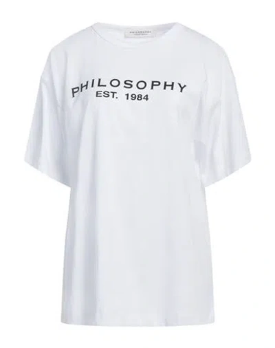 PHILOSOPHY DI LORENZO SERAFINI PHILOSOPHY DI LORENZO SERAFINI WOMAN T-SHIRT WHITE SIZE ONESIZE COTTON