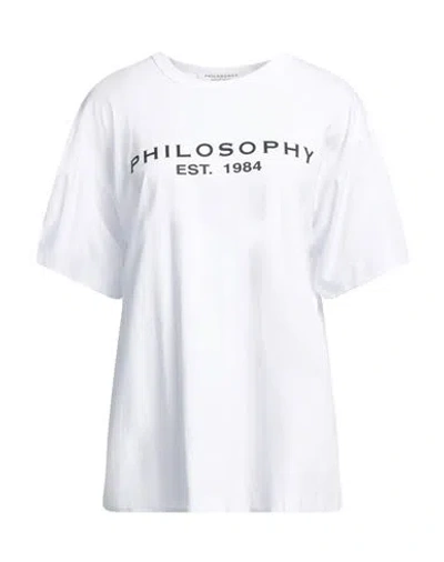 PHILOSOPHY DI LORENZO SERAFINI PHILOSOPHY DI LORENZO SERAFINI WOMAN T-SHIRT WHITE SIZE ONESIZE COTTON