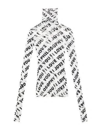 Philosophy Di Lorenzo Serafini Woman Top Black Size 8 Polyamide In White