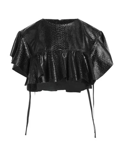 Philosophy Di Lorenzo Serafini Woman Top Black Size 8 Polyurethane, Polyester
