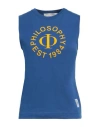 Philosophy Di Lorenzo Serafini Woman Top Blue Size S Cotton In Blue