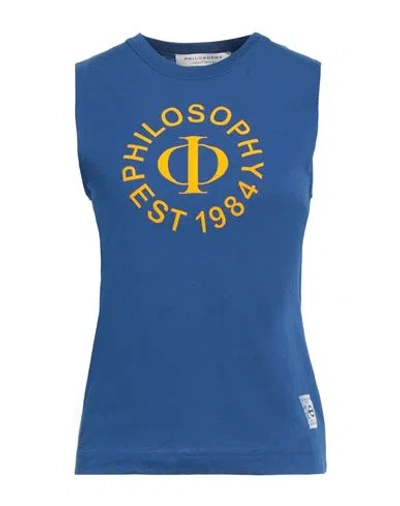 Philosophy Di Lorenzo Serafini Woman Top Blue Size S Cotton