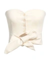 Philosophy Di Lorenzo Serafini Woman Top Cream Size 6 Cotton, Elastane In White