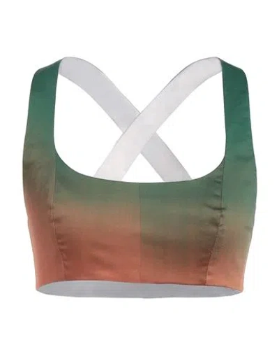 Philosophy Di Lorenzo Serafini Woman Top Green Size 6 Cotton, Elastane