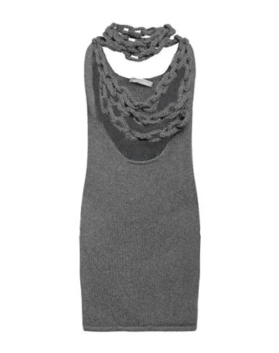 Philosophy Di Lorenzo Serafini Woman Top Grey Size 8 Virgin Wool, Polyamide, Elastane In Gray