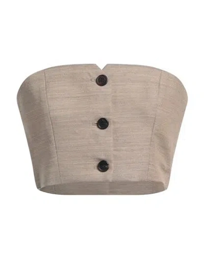 Philosophy Di Lorenzo Serafini Woman Top Khaki Size 6 Wool In Beige