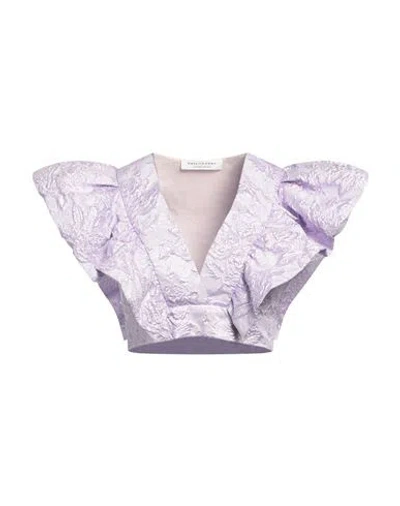 Philosophy Di Lorenzo Serafini Woman Top Lilac Size 8 Polyester, Polyamide, Cotton In Purple