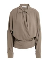 Philosophy Di Lorenzo Serafini Woman Top Military Green Size 8 Triacetate, Polyester In Animal Print
