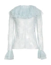 Philosophy Di Lorenzo Serafini Woman Top Sky Blue Size 4 Cotton, Polyamide