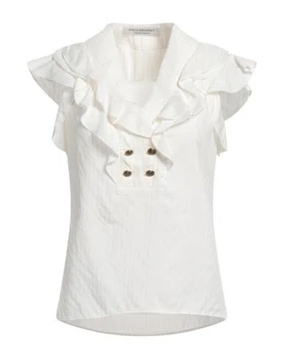 Philosophy Di Lorenzo Serafini Woman Top White Size 4 Viscose, Silk, Polyester