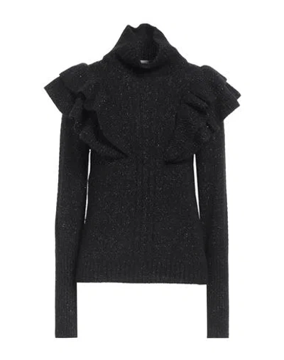 Philosophy Di Lorenzo Serafini Woman Turtleneck Black Size 4 Cashmere, Wool, Polyamide, Metallic Fib In Black