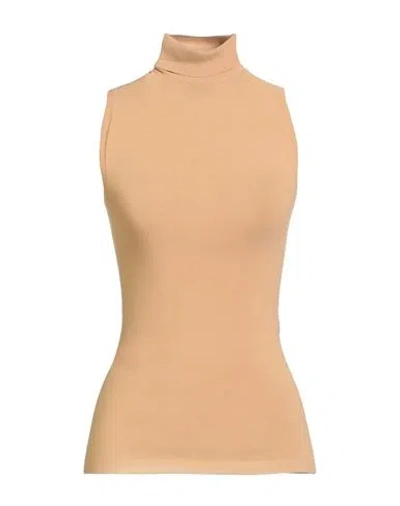 Philosophy Di Lorenzo Serafini Woman Turtleneck Sand Size 10 Polyamide, Elastane In Brown