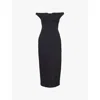 Philosophy Di Lorenzo Serafini Off-the-shoulder Tech Crepe Midi Dress In Black