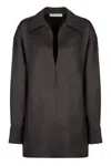 Philosophy Di Lorenzo Serafini Elegant Wool Blend V-neck Blouse In Grey