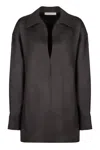 Philosophy Di Lorenzo Serafini Elegant Wool Blend V-neck Blouse In Grey