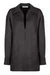 Philosophy Di Lorenzo Serafini Elegant Wool Blend V-neck Blouse In Grey
