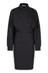 Philosophy Di Lorenzo Serafini Chic Wool-blend Asymmetric Shirt Dress In Gray